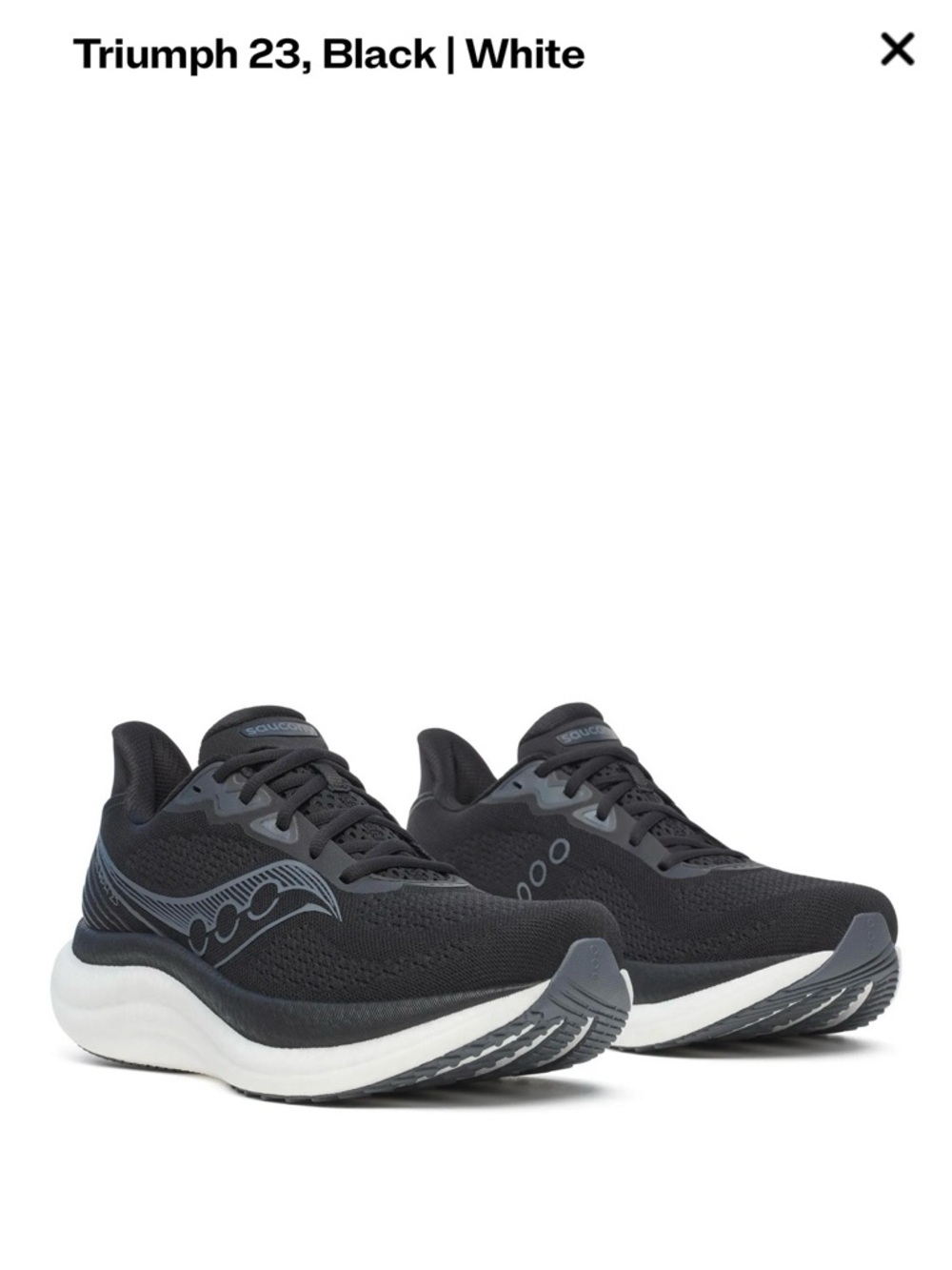 Saucony Triumph 23 Men's Black Running Sneakers - Picture 2 of 6